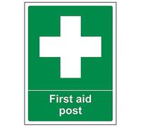 V Safety 31003AN-R'First Aid Post' Sign, Portrait, 150 mm x 200 mm (Pack of 3)