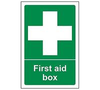 V Safety 31004AN-R2 First Aid Box Sign - Portrait - 150mm x 200mm - 2mm Rigid Plastic