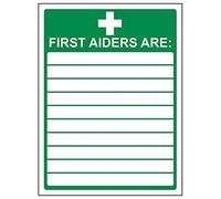 V Safety 31008AN-R'First Aiders' Sign, Portrait, 150 mm x 200 mm (Pack of 3)