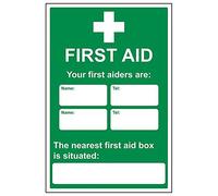 V Safety 31029BH-R'First Aid/First Aiders/Location' Sign, 400 mm x 600 mm (Pack of 3)
