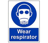 V Safety 41062BC-R'Wear Respirator' Sign, Portrait, 300 mm x 400 mm (Pack of 3)