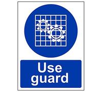 V Safety 42001AN-R'Use Guard' Sign, Portrait, 150 mm x 200 mm (Pack of 3)