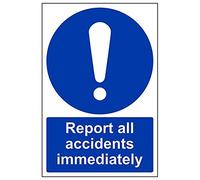 V Safety 43001AU-S'Report All Accidents Immediately' Sign, 200 mm x 300 mm (Pack of 3)