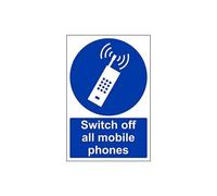 V Safety 43006AU-R'Switch Off All Mobile Phones' Sign, Portrait, 200 mm x 300 mm (Pack of 3)