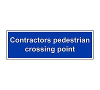 V Safety 43050BP-S'Contractors Pedestrian Crossing Point' Sign, 600 mm x 200 mm (Pack of 3)