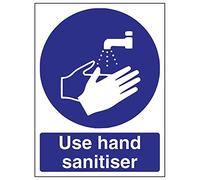 V Safety 43071AN-R'Use Hand Sanitiser' Sign, Portrait, 150 mm x 200 mm (Pack of 3)