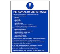 V Safety 44008BC-R'Personal Hygiene Rules' Sign, Portrait, 300 mm x 400 mm (Pack of 3)