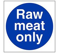 V Safety 44071AT-R'Raw Meat Only' Sign, Square, 200 mm x 200 mm (Pack of 3)