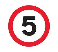 V Safety 5 MPH 300 x 300 mm - 3mm Reflective Aluminium Composite Safety Sign