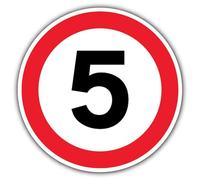 V Safety 5 MPH Safety Sign - 600 x 600 mm - 3mm Aluminium Composite