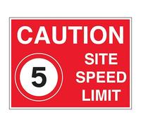V Safety 5 MPH Site Speed Limit 600 x 450 mm - 3mm Reflective Aluminium Composite Safety Sign