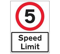 V Safety 5 MPH Speed Limit 450 x 600 mm - 3mm Reflective Aluminium Composite Safety Sign