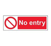 V Safety 52001AX-S'No Entry' Sign, Landscape, 300 mm x 100 mm (Pack of 3)