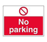 V Safety 52042BF-S'No Parking' Sign, Landscape, 400 mm x 300 mm (Pack of 3)