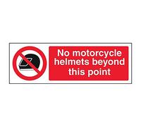 V Safety 53001AX-S'No Motorcycle Helmets Beyond This Point' Sign, 300 mm x 100 mm (Pack of 3)