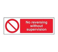 V Safety 56011AX-S'No Reversing Without Supervision' Sign, 300 mm x 100 mm (Pack of 3)