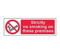 V Safety 57011AX-S'Strictly No Smoking On These Premises' Sign, 300 mm x 100 mm (Pack of 3)