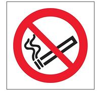 V Safety 57017AE-R'No Smoking Logo' Sign, Square, 80 mm x 80 mm (Pack of 3)