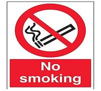 V Safety 57034BC-R No Smoking Prohibition Sign - Portrait - 300mm x 400mm - 1mm Rigid Plastic, Black/Red