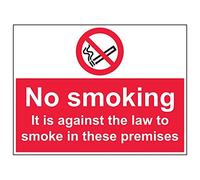 V Safety 57038BR-R'No Smoking/Against The Law' Sign, Landscape, 600 mm x 450 mm (Pack of 3)