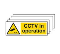 V Safety 5X Cctv In Operation Gdpr Warning Sign - Brushed Alum. Comp 300X100mm