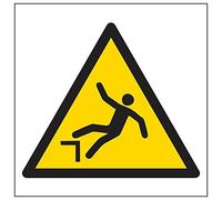 V Safety 61007AT-R'Warning Drop Logo' Sign, Square, 200 mm x 200 mm (Pack of 3)