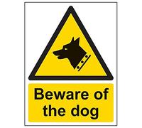 V Safety 63006AN-S'Beware of The Dog' Sign, Portrait, 150 mm x 200 mm (Pack of 3)