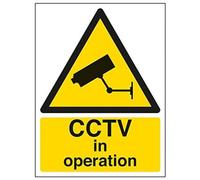 V Safety 63050BC-W'CCTV In Operation' Sign, Portrait, 300 mm x 400 mm (Pack of 3)