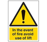 V Safety 65003AN-S'In The Event Of Fire Avoid Use Of Lift' Sign, 150 mm x 200 mm (Pack of 3)