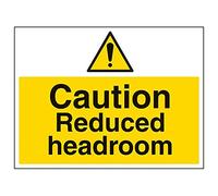 V Safety 67038BF-S'Caution Reduced Headroom' Sign, Landscape, 400 mm x 300 mm (Pack of 3)