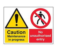 V Safety 67054BF-S "Maintenance In Progress/No Unauthorised…" Sign, 400 mm x 300 mm (Pack of 3)