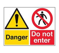 V Safety 67059BR-R'Danger/Do Not Enter' Sign, Landscape, 600 mm x 450 mm (Pack of 3)