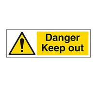 V Safety 67084AX-R'Danger Keep Out' Sign, Landscape, 300 mm x 100 mm (Pack of 3)