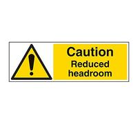 V Safety 67109BP-S'Caution Reduced Headroom' Sign, Landscape, 600 mm x 200 mm (Pack of 3)