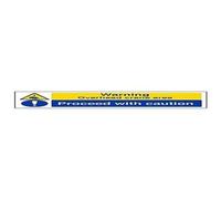 V Safety 67133AX-R "Warning Overhead Crane Area/Proceed With…" Sign, 300 mm x 100 mm (Pack of 3)