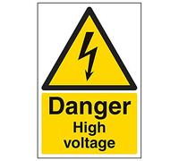 V Safety 68003AU-S'Danger High Voltage' Sign, Portrait, 200 mm x 300 mm (Pack of 3)
