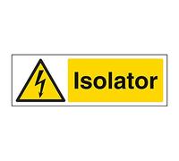 V Safety 68044AX-S'Isolator' Sign, Landscape, 300 mm x 100 mm (Pack of 3)