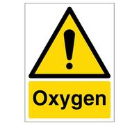 V Safety 6A005AN-S Oxygen Warning Sign - Portrait - 150mm x 200mm - Self Adhesive Vinyl, Black/Yellow