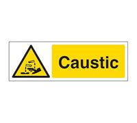 V Safety 6A067BP-S'Caustic' Sign, Landscape, 600 mm x 200 mm (Pack of 3)