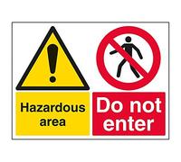 V Safety 6A085BF-R'Hazardous Area/Do Not Enter' Sign, Landscape, 400 mm x 300 mm (Pack of 3)