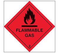 V Safety 6D002AF-S'Flammable Gas' Sign, Square, 100 mm x 100 mm (Pack of 3)