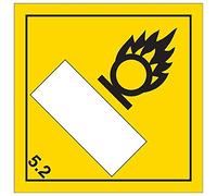 V Safety 6D032AF-S'Oxidizer 5.2 UN Substance Numbering Hazard' Sign, 100 mm x 100 mm (Pack of 3)