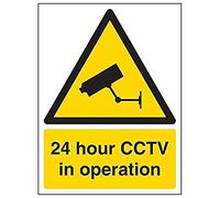 V Safety 6E001AN-R'24 Hour CCTV In Operation' Sign, Portrait, 150 mm x 200 mm (Pack of 3)
