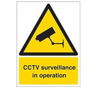 V Safety 6E010BC-R'Circuit Surveillance Camera In Operation' Sign, 300 mm x 400 mm (Pack of 3)