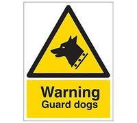 V Safety 6E014BC-R'Warning Guard Dogs' Sign, Portrait, 300 mm x 400 mm (Pack of 3)