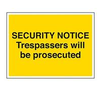V Safety 6E023BF-R'Trespassers Will Be Prosecuted' Sign, 400 mm x 300 mm (Pack of 3)