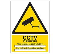 V Safety 6E032BC-S'CCTV/In Operation For The Purpose' Sign, 300 mm x 400 mm (Pack of 3)
