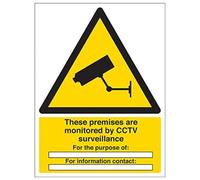 V Safety 6E034AN-R "Premises Under CCTV Surveillance/For…" Sign, 150 mm x 200 mm (Pack of 3)
