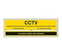 V Safety 6E044BJ-S "24 Hour Video Recording/Monitoring/Crime…" Sign, 450 mm x 150 mm (Pack of 3)