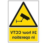 V Safety 6E050BC-W'24 Hour CCTV In Operation' Sign, 300 mm x 400 mm (Pack of 3)
